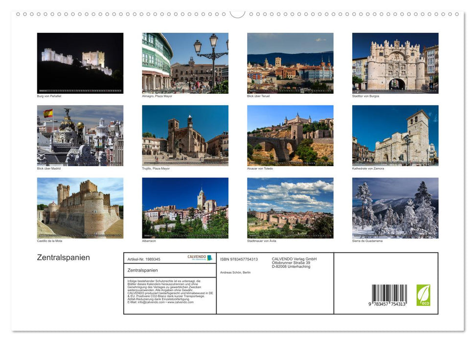 Zentralspanien (CALVENDO Premium Wandkalender 2026)