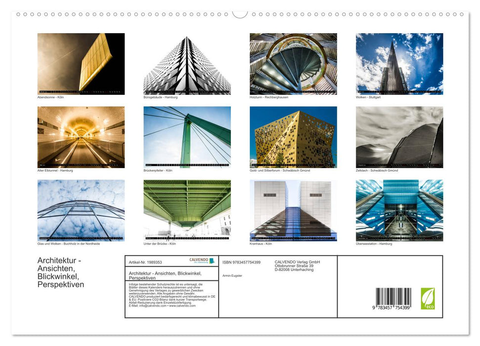 Architektur - Ansichten, Blickwinkel, Perspektiven (CALVENDO Premium Wandkalender 2026)