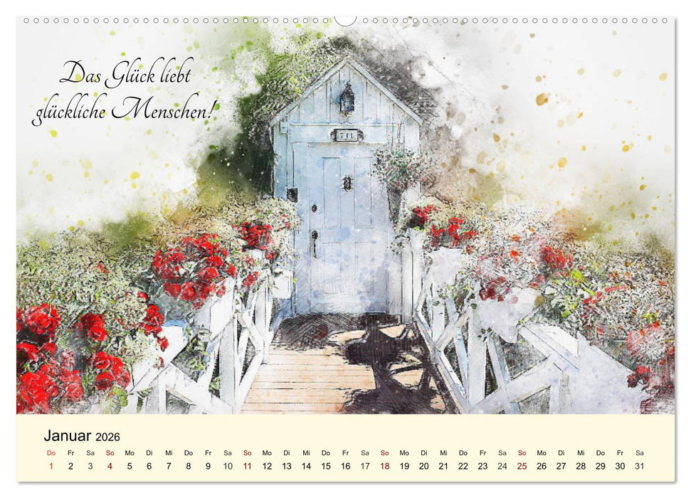 Aquarelle und Lebensweisheiten (CALVENDO Wandkalender 2026)