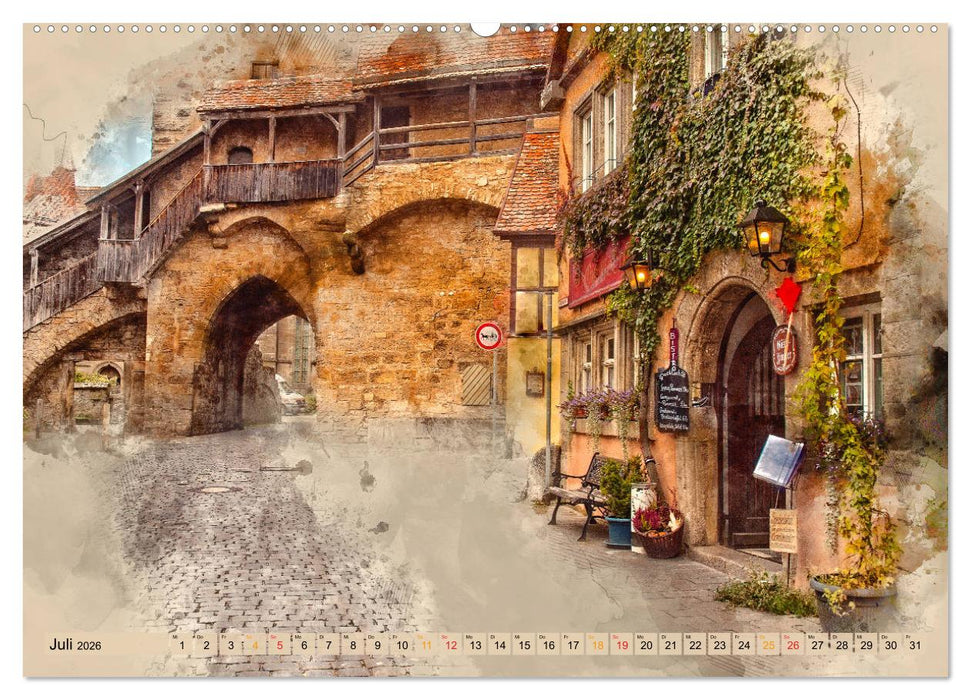 Romantische Städte - Rothenburg ob der Tauber (CALVENDO Premium Wandkalender 2026)
