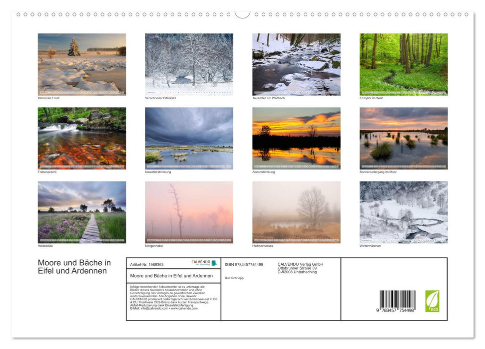 Moore und Bäche in Eifel und Ardennen (CALVENDO Premium Wandkalender 2026)