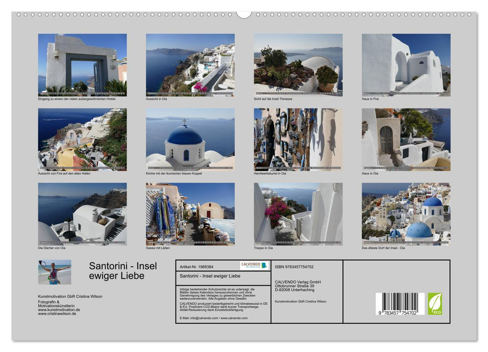 Santorini - Insel ewiger Liebe (CALVENDO Premium Wandkalender 2026)