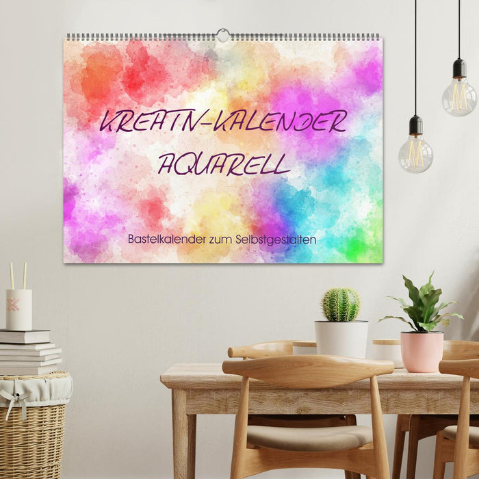 Kreativ-Kalender Aquarell. Bastelkalender zum Selbstgestalten (CALVENDO Wandkalender 2026)