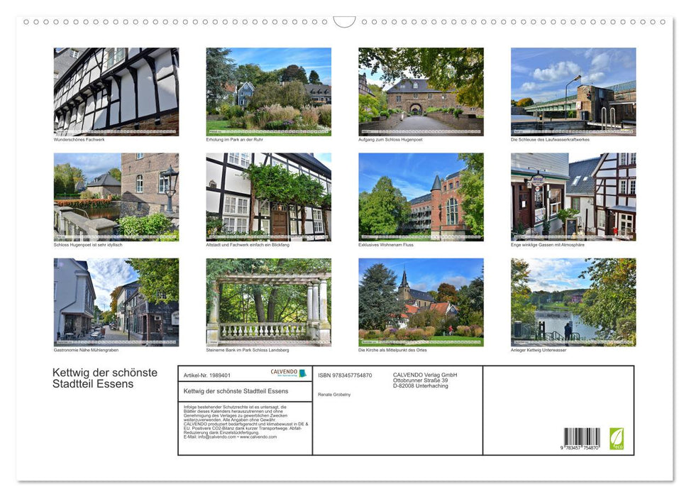 Kettwig der schönste Stadtteil Essens (CALVENDO Wandkalender 2026)