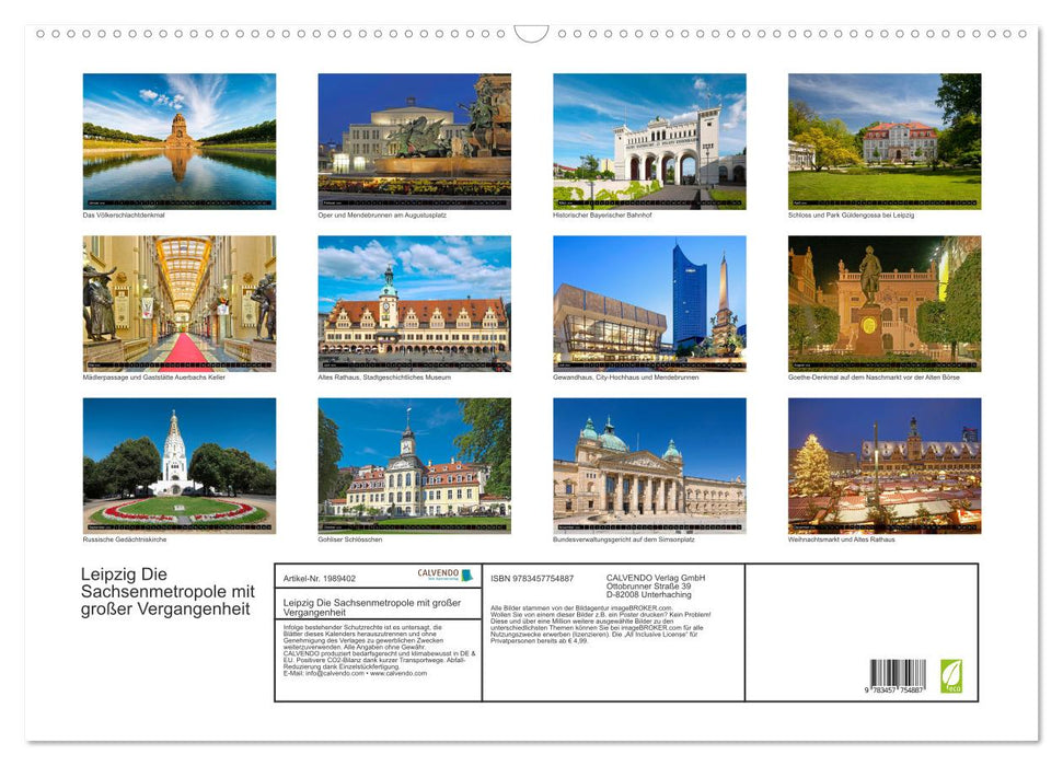 Leipzig Die Sachsenmetropole mit großer Vergangenheit (CALVENDO Wandkalender 2026)