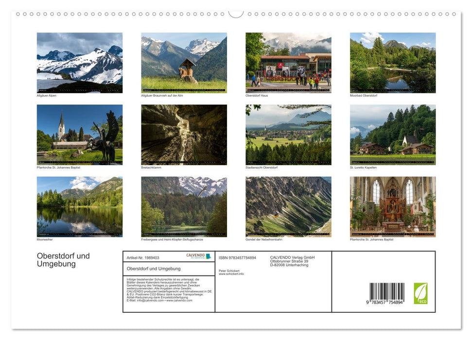 Oberstdorf und Umgebung (CALVENDO Premium Wandkalender 2026)