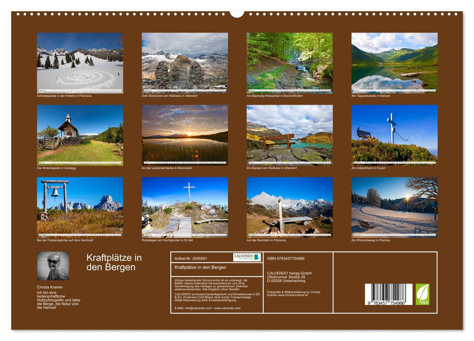 Kraftplätze in den Bergen (CALVENDO Premium Wandkalender 2026)