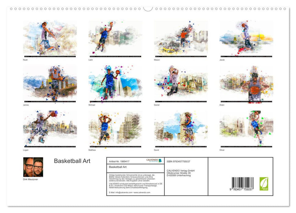 Basketball Art (CALVENDO Premium Wandkalender 2026)