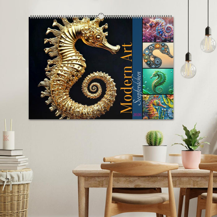 Seepferdchen - Modern Art (CALVENDO Wandkalender 2026)