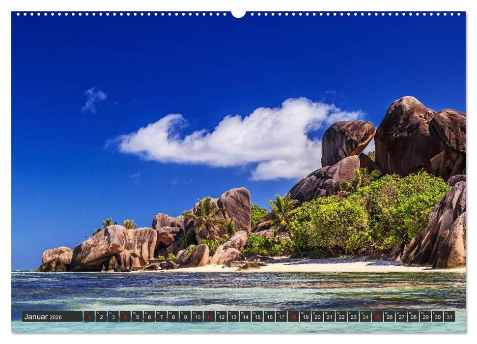 Seychellen – Traumstrände im Paradies (CALVENDO Premium Wandkalender 2026)