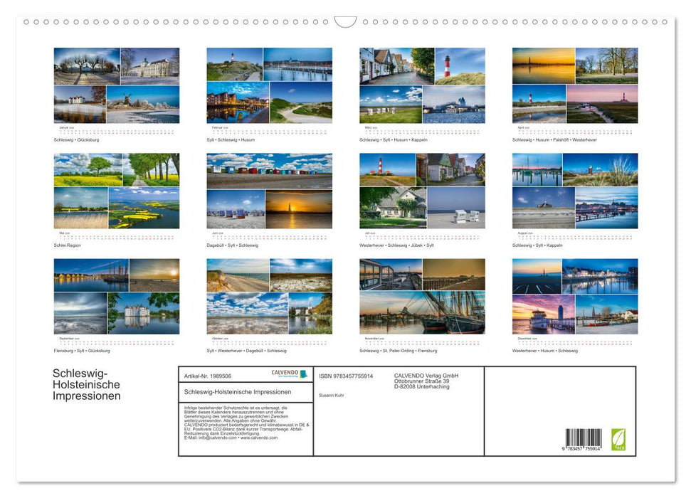 Schleswig-Holsteinische Impressionen (CALVENDO Wandkalender 2026)