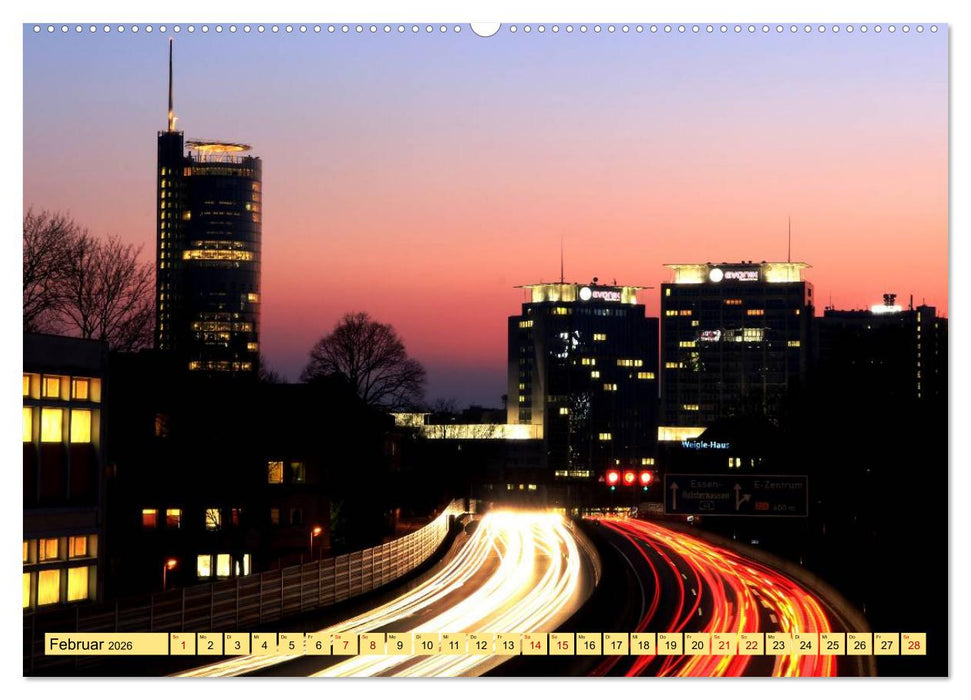 Essen Lichter der Nacht (CALVENDO Premium Wandkalender 2026)