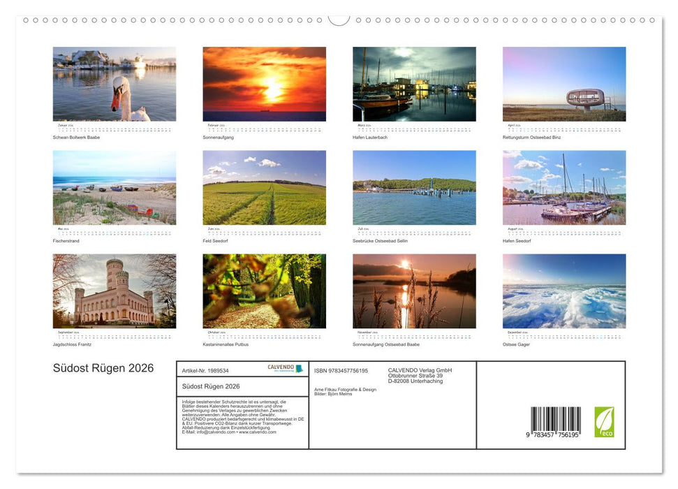 Südost Rügen 2026 (CALVENDO Premium Wandkalender 2026)