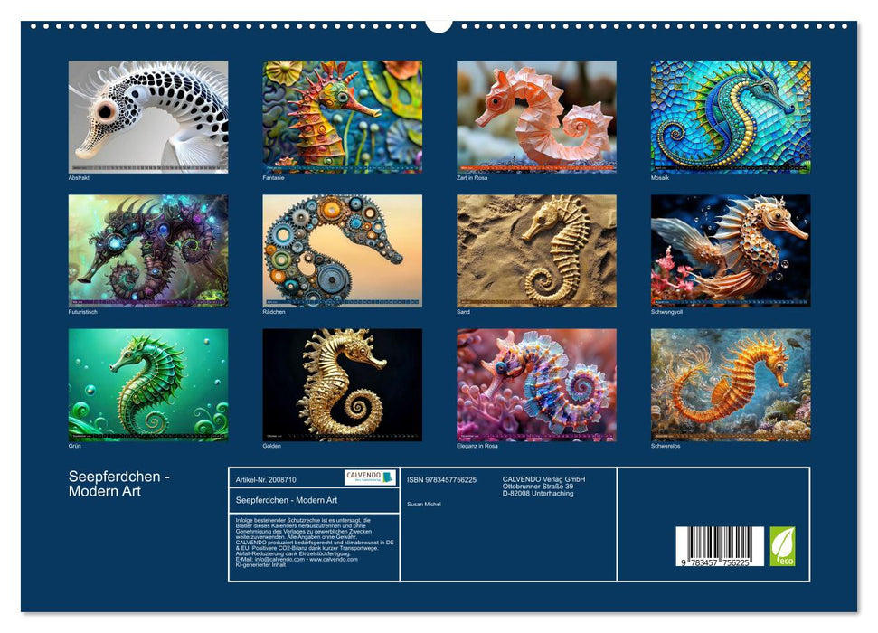 Seepferdchen - Modern Art (CALVENDO Premium Wandkalender 2026)