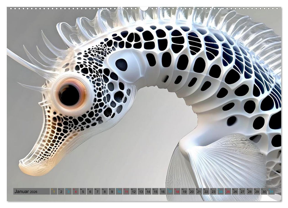 Seepferdchen - Modern Art (CALVENDO Premium Wandkalender 2026)