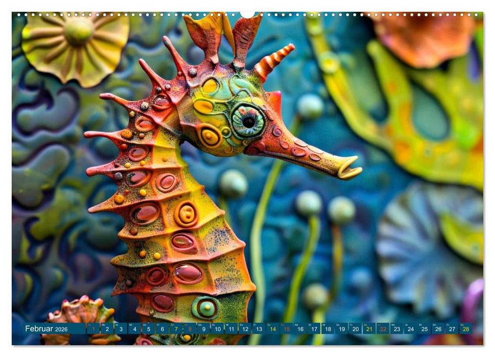 Seepferdchen - Modern Art (CALVENDO Premium Wandkalender 2026)