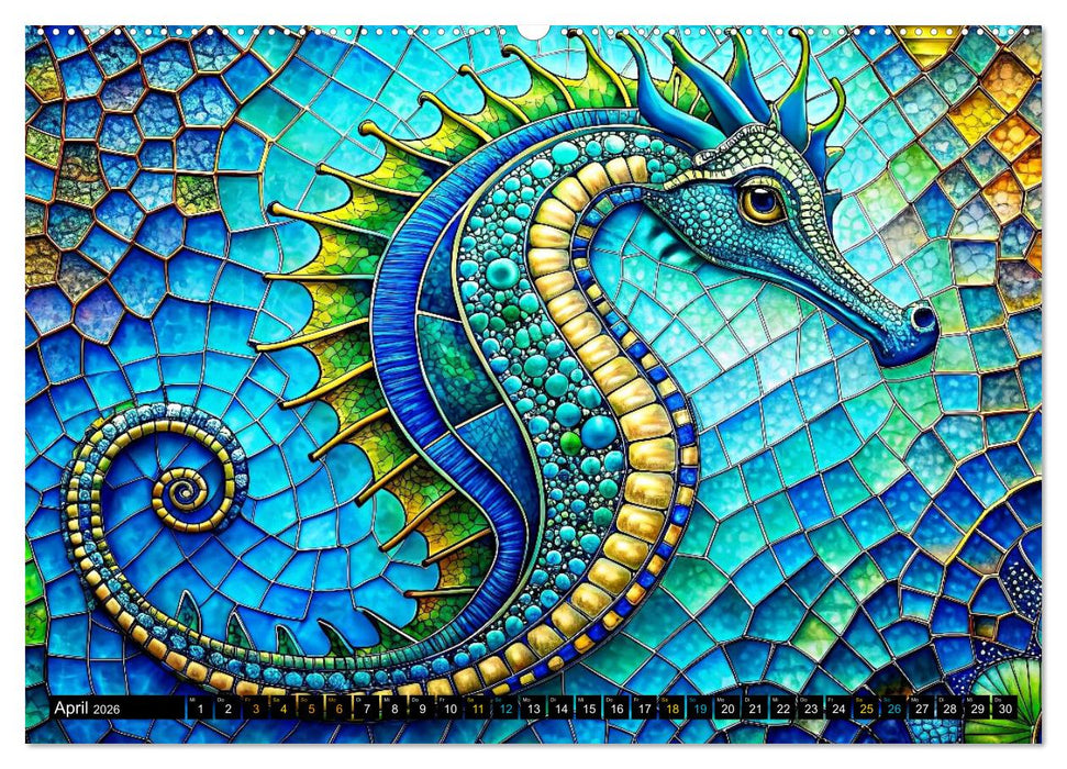 Seepferdchen - Modern Art (CALVENDO Premium Wandkalender 2026)