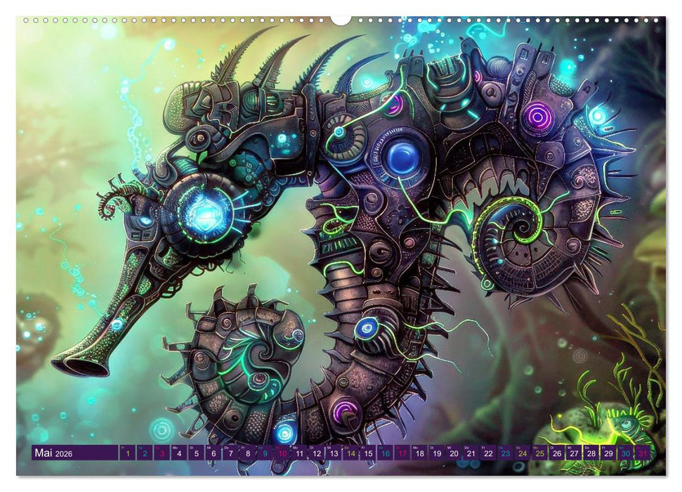 Seepferdchen - Modern Art (CALVENDO Premium Wandkalender 2026)