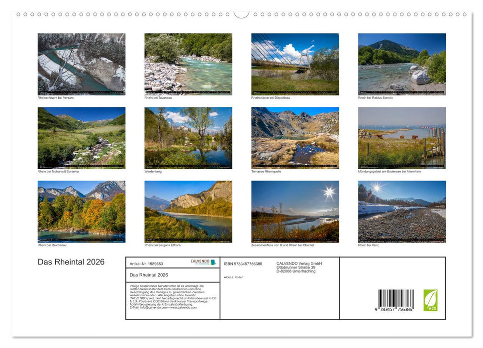 Das Rheintal 2026 (CALVENDO Premium Wandkalender 2026)