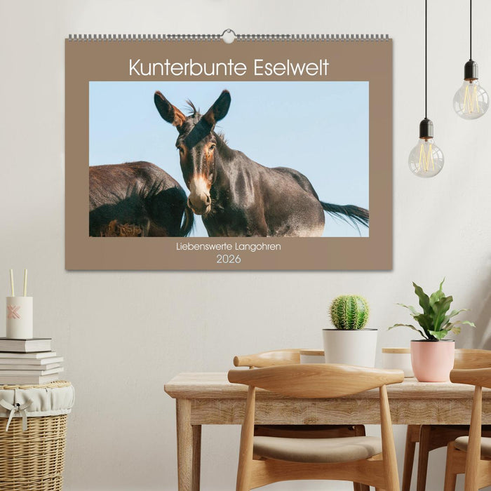 Kunterbunte Eselwelt - Liebenswerte Langohren (CALVENDO Wandkalender 2026)