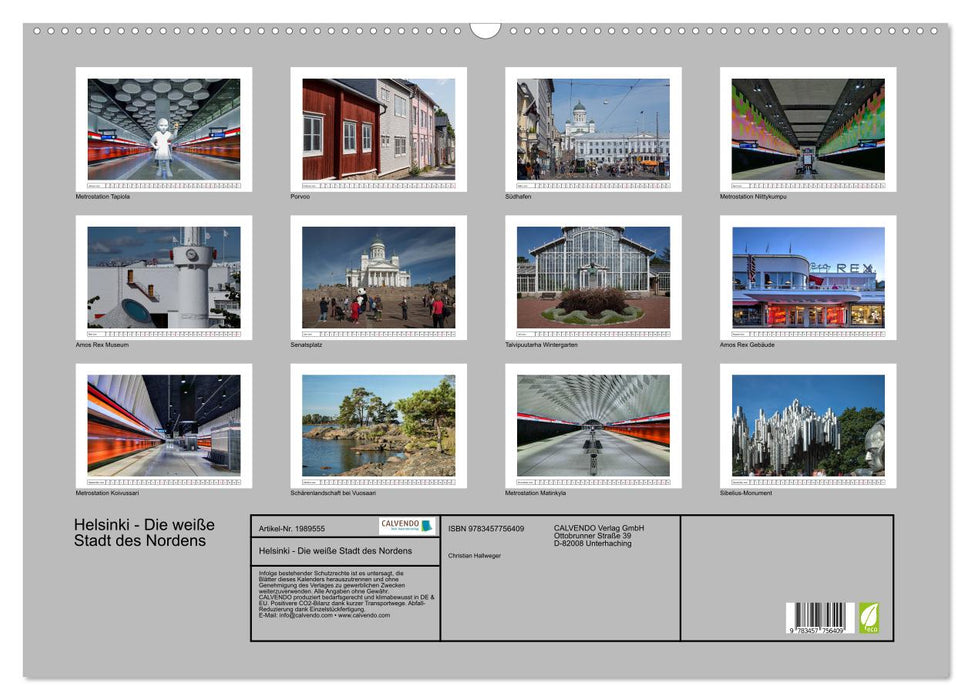 Helsinki - Die weiße Stadt des Nordens (CALVENDO Wandkalender 2026)