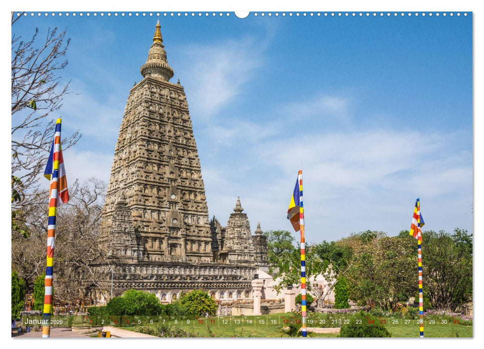 Mahabodhi – Der wichtigste buddhistische Tempel (CALVENDO Premium Wandkalender 2026)