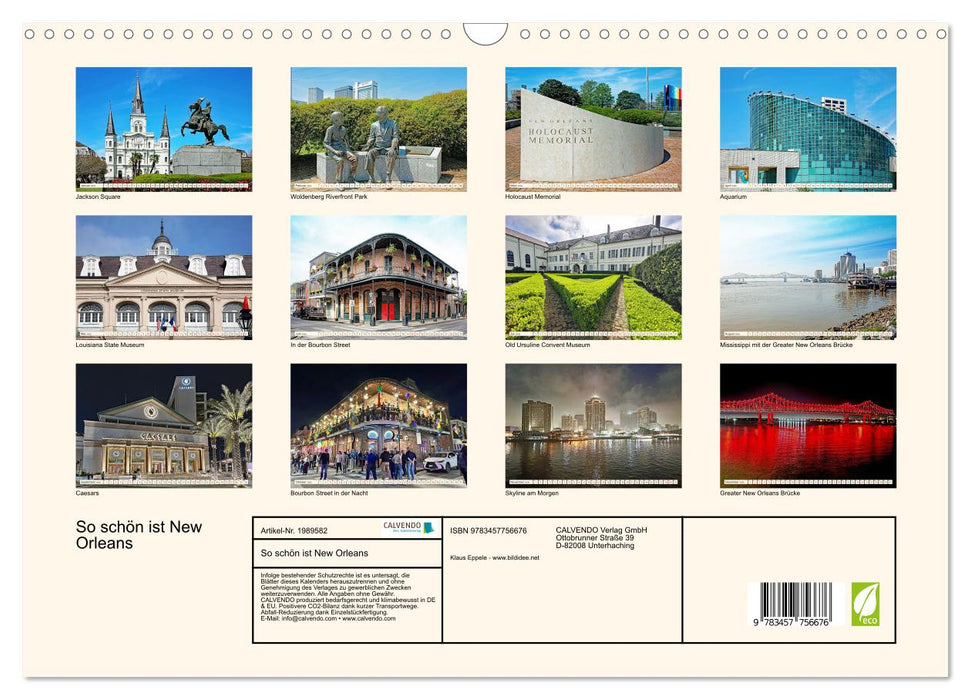 So schön ist New Orleans (CALVENDO Wandkalender 2026)