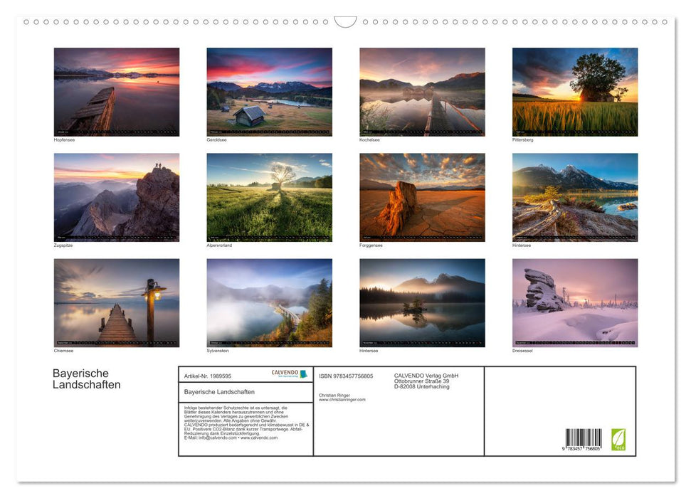 Bayerische Landschaften (CALVENDO Wandkalender 2026)