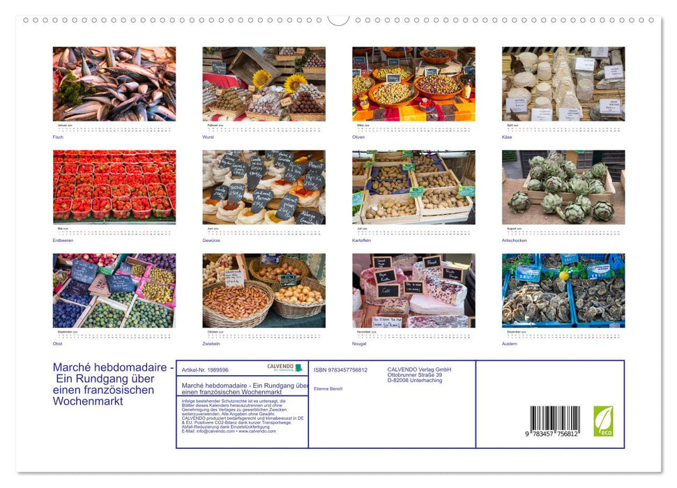 Marché hebdomadaire - Ein Rundgang über einen französischen Wochenmarkt (CALVENDO Premium Wandkalender 2026)