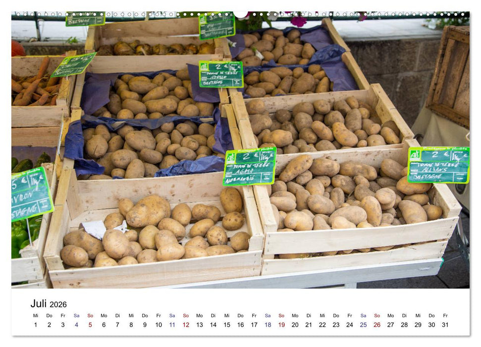 Marché hebdomadaire - Ein Rundgang über einen französischen Wochenmarkt (CALVENDO Premium Wandkalender 2026)