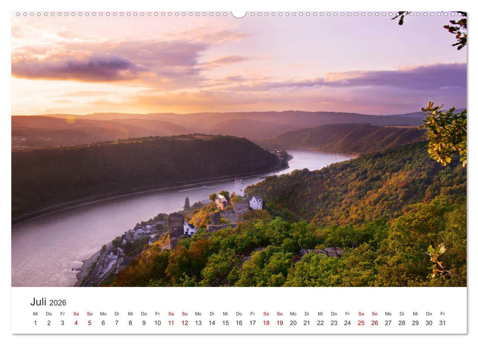 Burgen im Rheintal - Landschaft, Romantik, legend (CALVENDO Premium Wandkalender 2026)