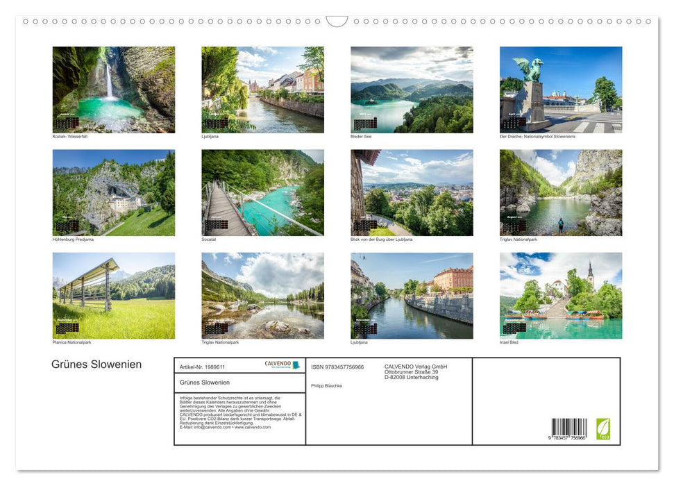 Grünes Slowenien (CALVENDO Wandkalender 2026)