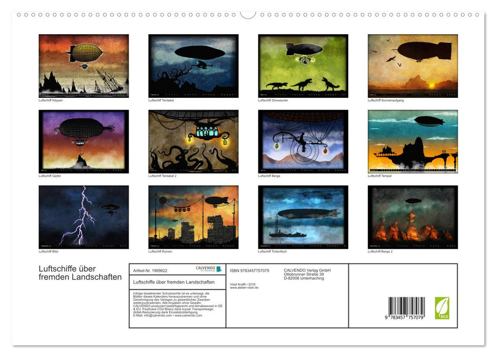 Luftschiffe über fremden Landschaften (CALVENDO Premium Wandkalender 2026)