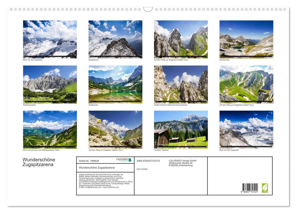 Wunderschöne Zugspitzarena (CALVENDO Wandkalender 2026)