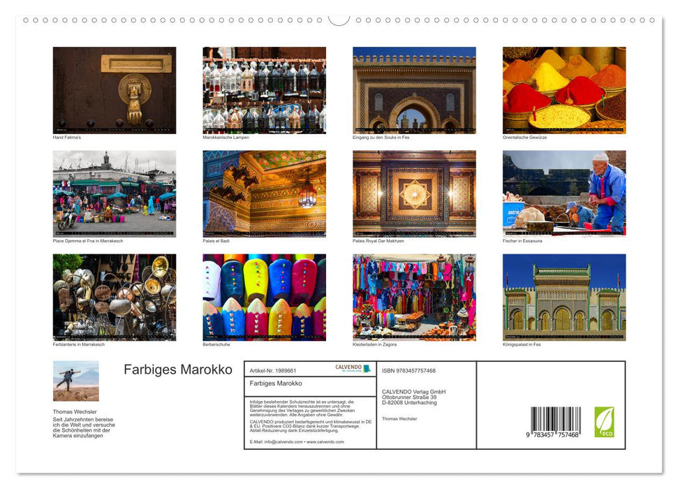 Farbiges Marokko (CALVENDO Premium Wandkalender 2026)