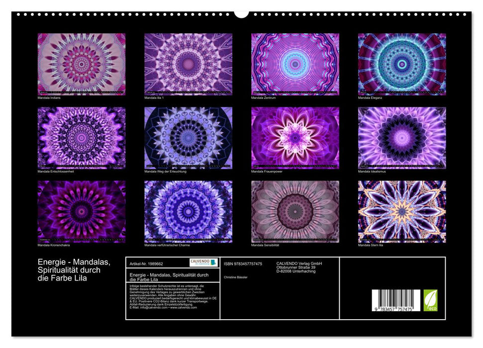 Energie - Mandalas, Spiritualität durch die Farbe Lila (CALVENDO Premium Wandkalender 2026)