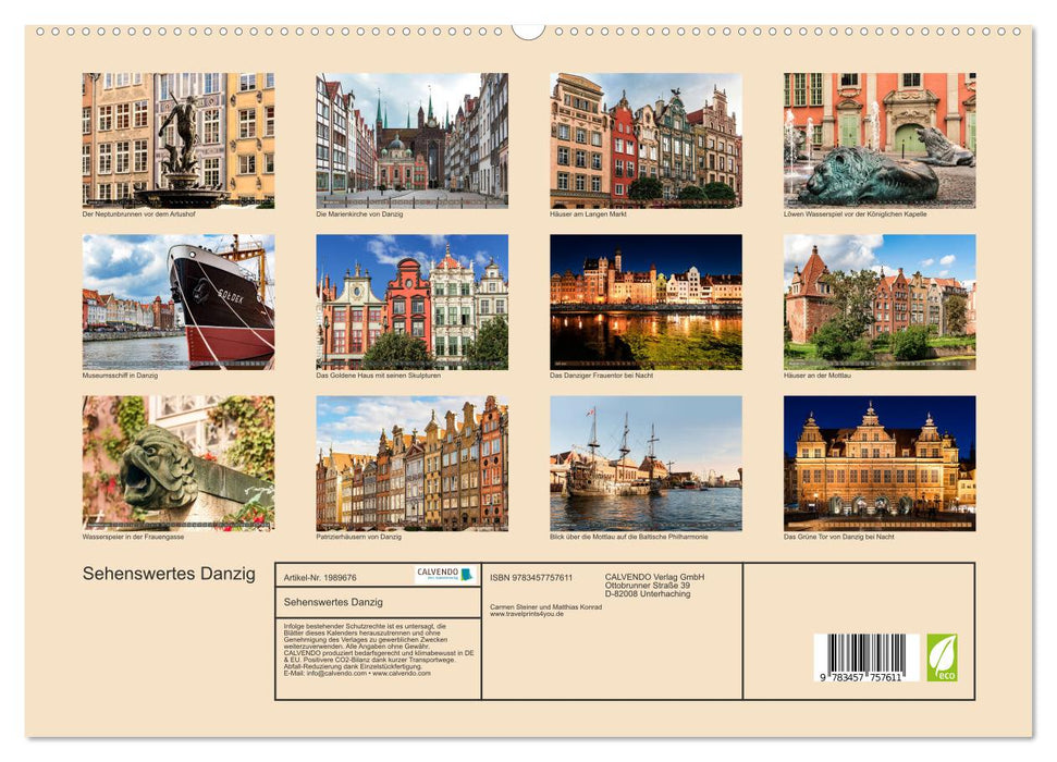 Sehenswertes Danzig (CALVENDO Premium Wandkalender 2026)
