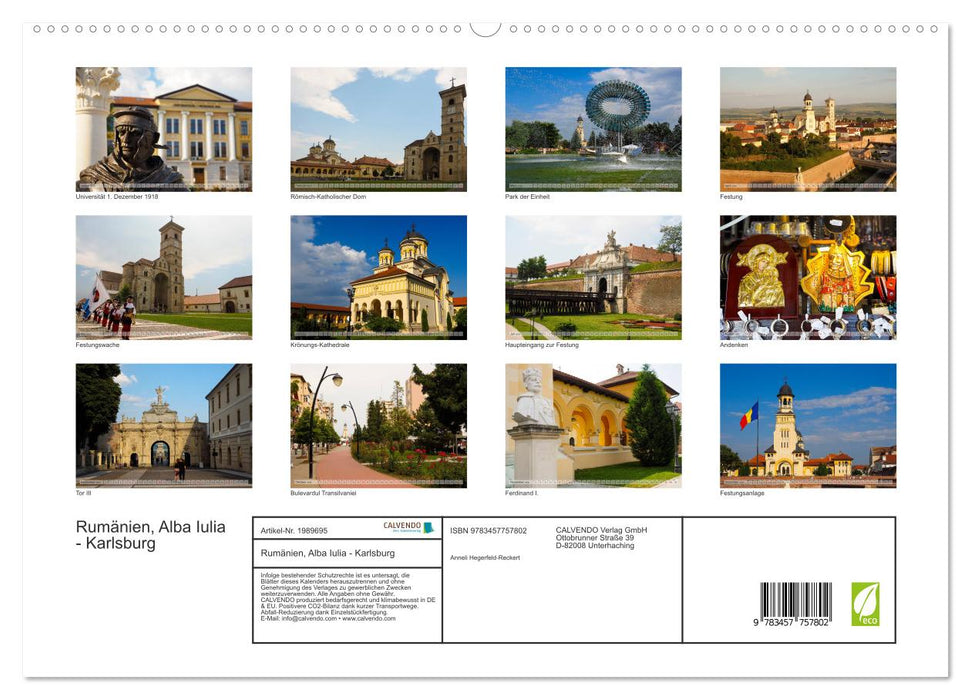Rumänien, Alba Iulia - Karlsburg (CALVENDO Premium Wandkalender 2026)
