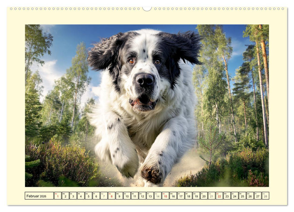 Landseer in der Natur. Majestätische und sanfte Hundeseelen (CALVENDO Wandkalender 2026)