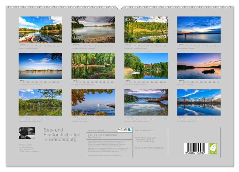 See- und Flußlandschaften in Brandenburg (CALVENDO Premium Wandkalender 2026)