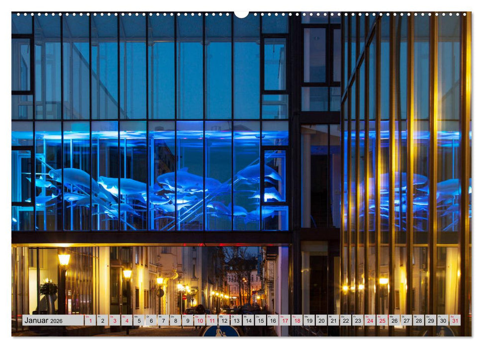 Es wird Nacht in Duisburg (CALVENDO Premium Wandkalender 2026)