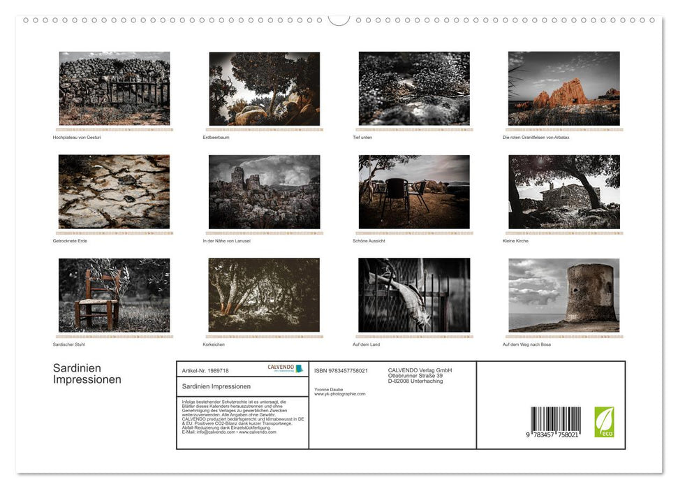 Sardinien Impressionen (CALVENDO Premium Wandkalender 2026)