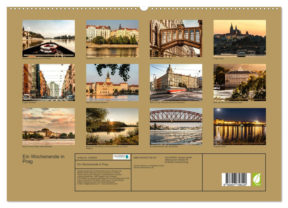 Ein Wochenende in Prag (CALVENDO Premium Wandkalender 2026)