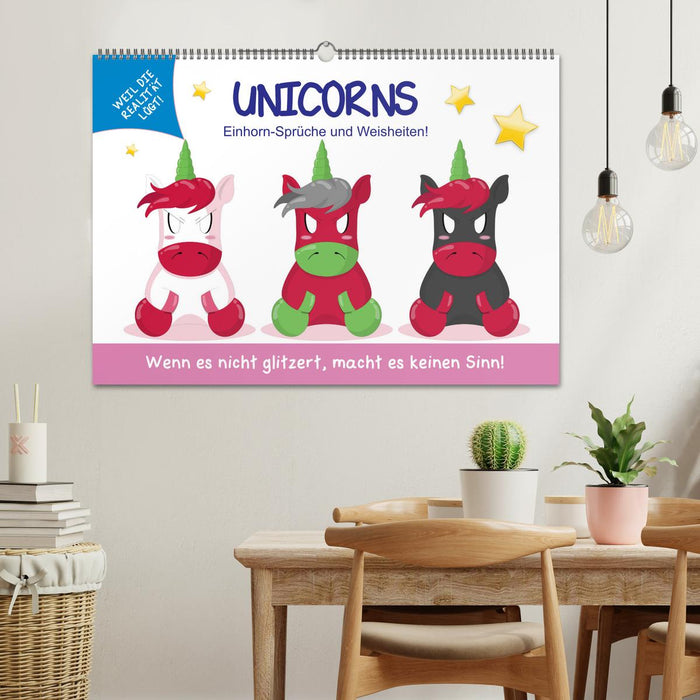 Unicorns. Einhorn-Sprüche und Weisheiten! (CALVENDO Wandkalender 2026)