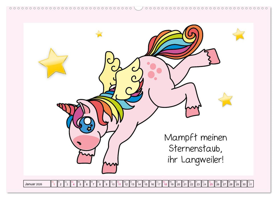 Unicorns. Einhorn-Sprüche und Weisheiten! (CALVENDO Wandkalender 2026)