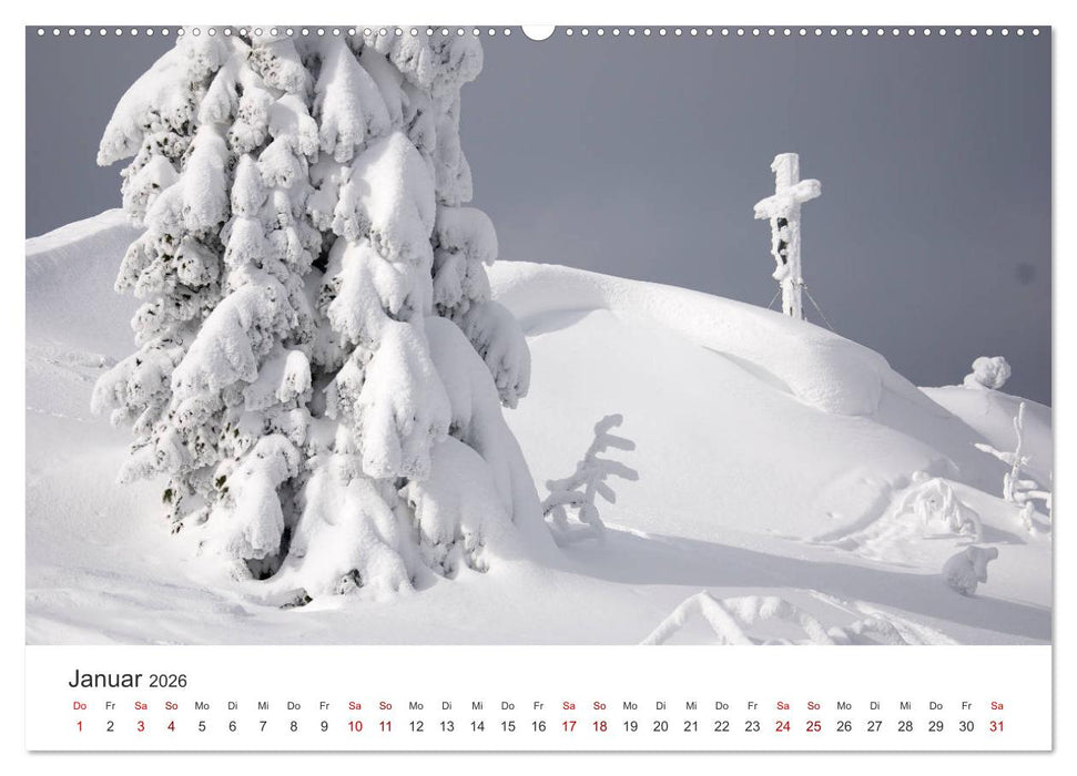 Gipfelkreuze im Böhmerwald (CALVENDO Premium Wandkalender 2026)