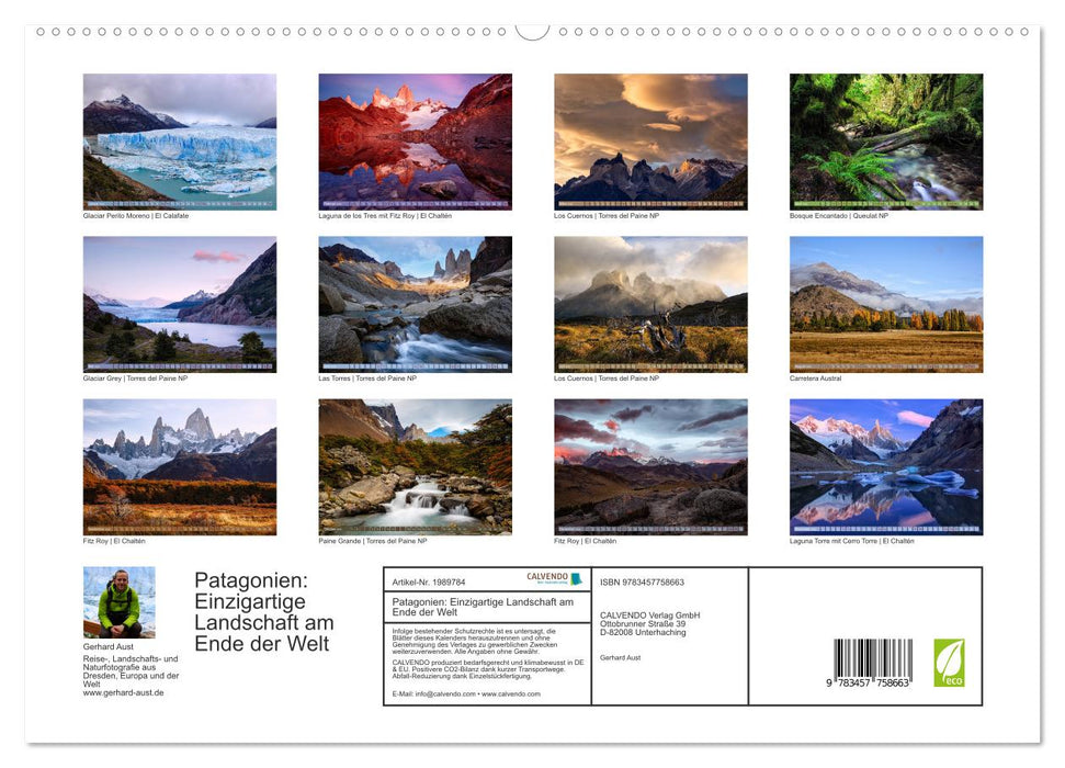 Patagonien: Einzigartige Landschaft am Ende der Welt (CALVENDO Premium Wandkalender 2026)