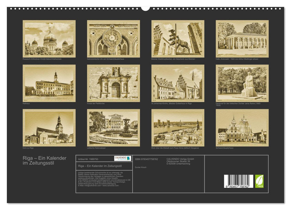 Riga – Ein Kalender im Zeitungsstil (CALVENDO Premium Wandkalender 2026)