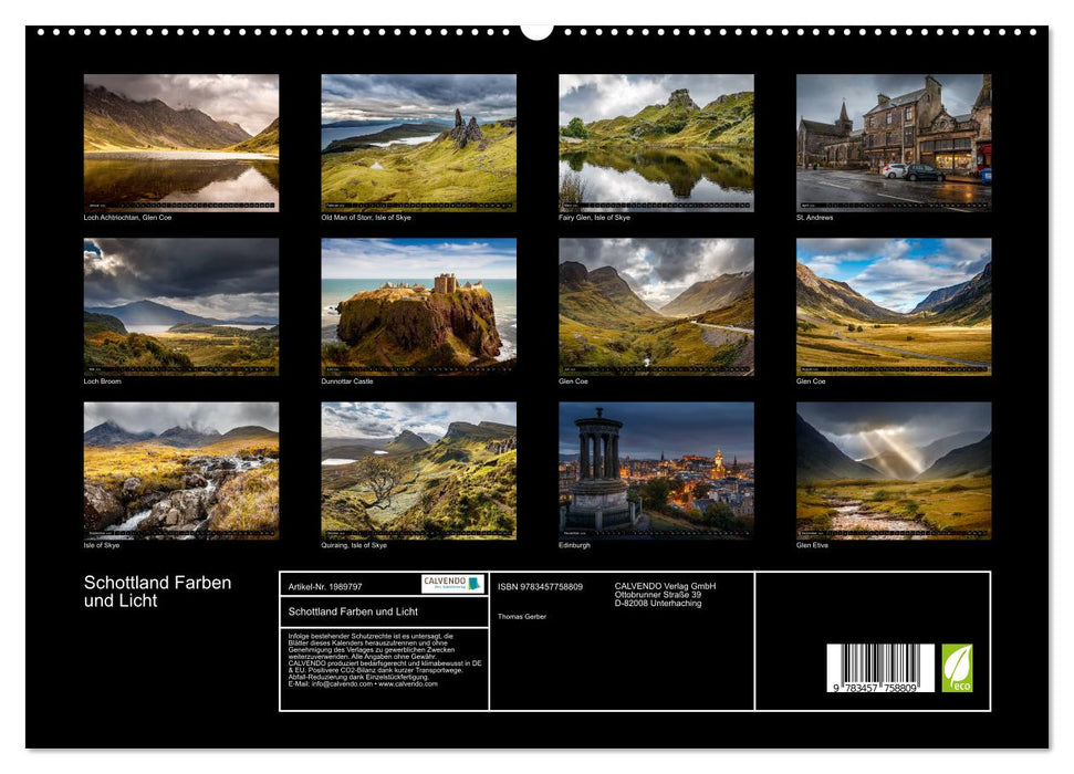 Schottland Farben und Licht (CALVENDO Premium Wandkalender 2026)