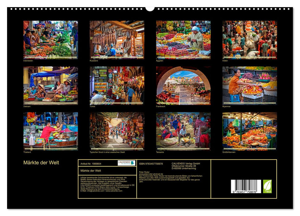 Märkte der Welt (CALVENDO Premium Wandkalender 2026)
